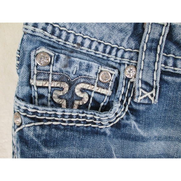Rock Revival Pants Womens 28 Blue‎ Denim Jeans Janelle Straight Ladies 28X30* - Picture 4 of 16